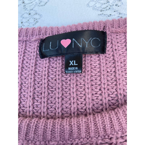 LUV NYC Purple‎ Sweater Size XL - Picture 5 of 7